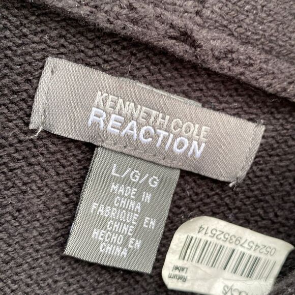 Kenneth Cole Reaction Waffle-Knit Shawl-collar Sweater Sz L - Picture 8 of 8